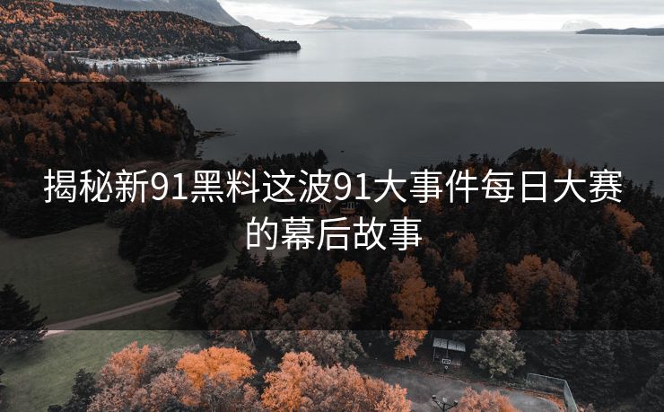 揭秘新91黑料这波91大事件每日大赛的幕后故事