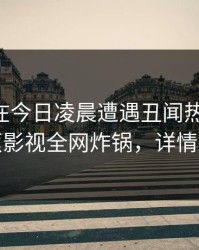 当事人在今日凌晨遭遇丑闻热议不止，香蕉影视全网炸锅，详情曝光