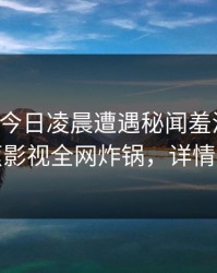 网红在今日凌晨遭遇秘闻羞涩难挡，香蕉影视全网炸锅，详情曝光