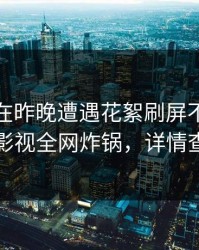 主持人在昨晚遭遇花絮刷屏不断，香蕉影视全网炸锅，详情查看